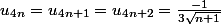 u_{4n}=u_{4n+1}=u_{4n+2}=\frac{-1}{3\sqrt{n+1}}